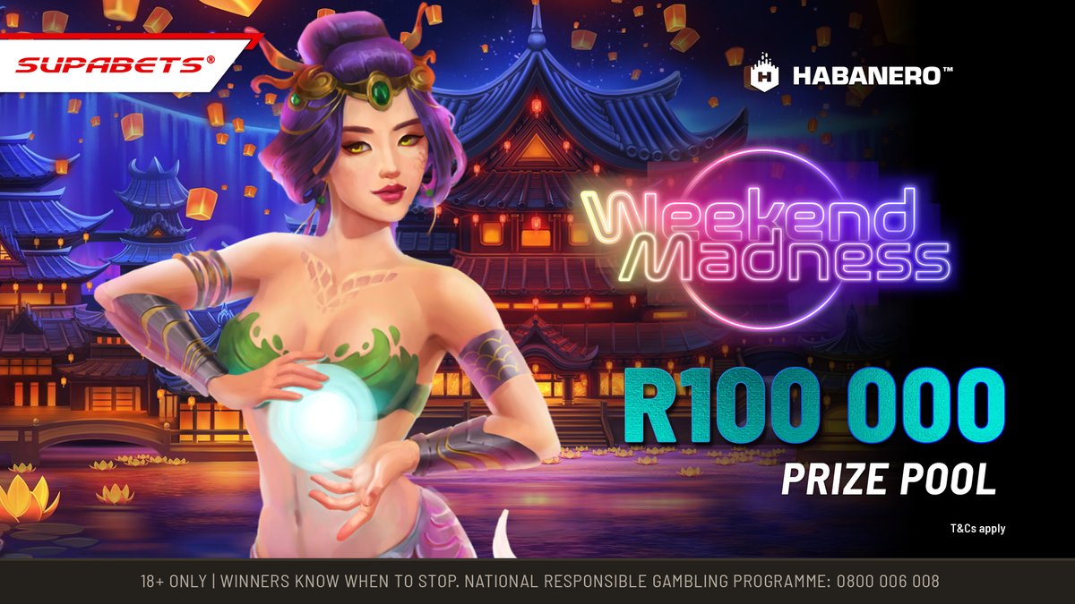 Attention #Supacrew! Get ready for the ultimate #WeekendMadness! 🎉Your chance to win your share of R100 000 awaits! Don't miss out!

⏰: Sat 12 pm to Sun 12 pm
PLAY NOW: eacdn.pulse.ly/3vg05rpjhs
How:  betwith.supabets.co.za/promotions/wee…

#PlayVegas