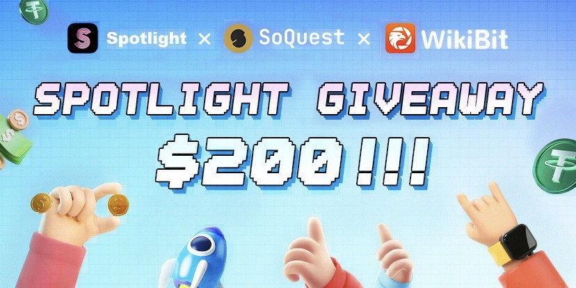 💥 Brace yourselves for the ultimate #crypto #kickoff!

 💰  Join us for the $200 #USDT @0xSpotlight x @WikiBitofficial Kickstart #Giveaway and grab your chance to win exciting prizes!  

#CryptoCommunity #GiveawayAlert #WikiBit #Cryptocurency  #Giveaways
