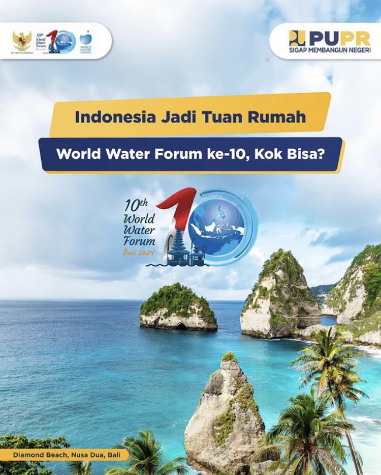 SahabatPUPR sudah tahu kan kalau Indonesia terpilih menjadi tuan rumah World Water Forum ke-10?

#SigapMembangunNegeri #10thWorldWaterForum #WaterForSharedProsperity