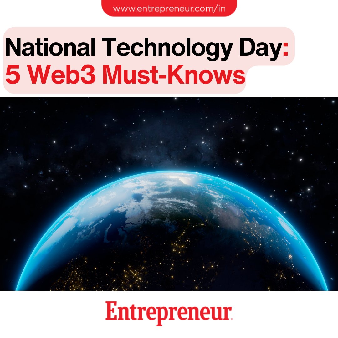National Technology Day: 5 Things You Should Know Before Diving Deep into Web3 Technology Read: ow.ly/U2mC50RCkoU #InnovationNation #TechInsights #FutureTech #DigitalIndia #TechTrends #TechInIndia #EmergingTech #Metaverse #Web3 #NationalTechnologyDay