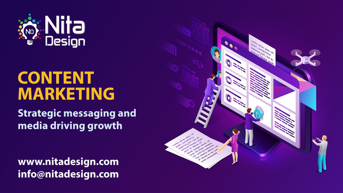 Fuel your brands growth through compelling content marketing strategies. We craft engaging, relevant content that resonates with your audience, driving traffic and conversions. #ContentCreators #ContentDevelopment - nitadesign.com/content-market…