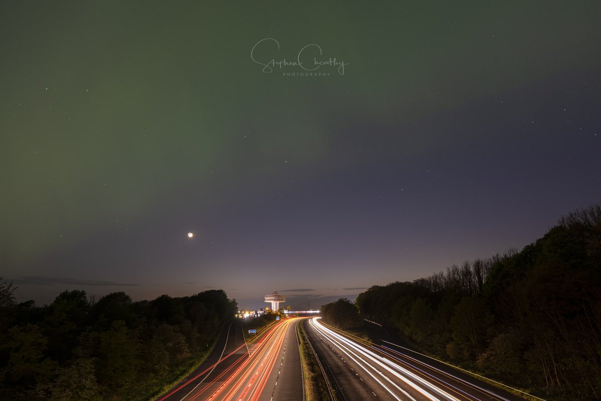 Lancaster (Forton) Services M6 last night under the #aurora