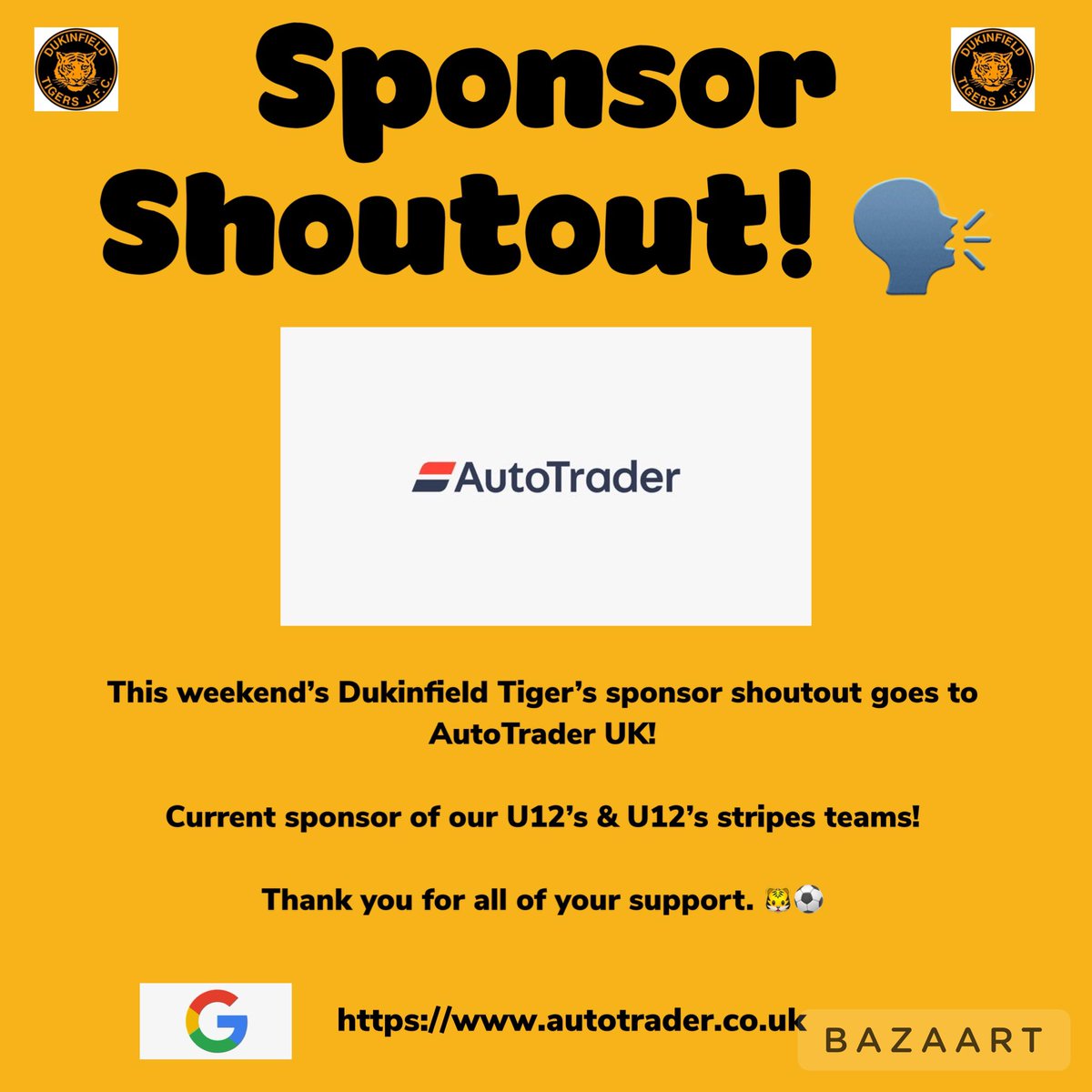 This weekend’s sponsor shoutout goes to AutoTrader UK 🗣️ Thank you for all of your support! 🐯⚽️