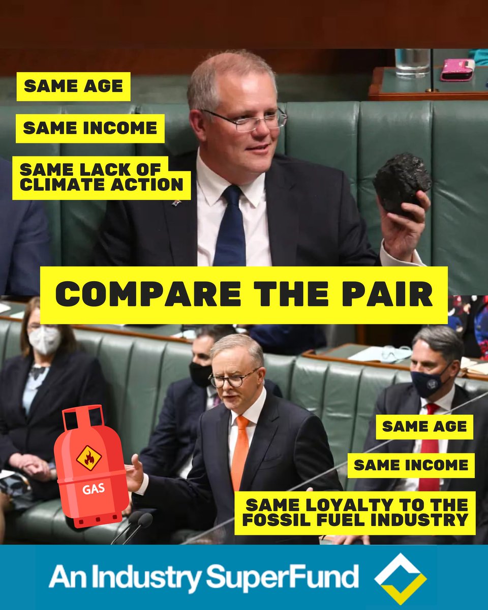 Remind me again what the difference is? Are you sick of politicians who don't listen or care about people or the planet? Join us in November Tues Nov 19 — Thurs Nov 28 for The People's Blockade of the world's largest coal port in Newcastle. #auspol #albo #ClimateCrisis