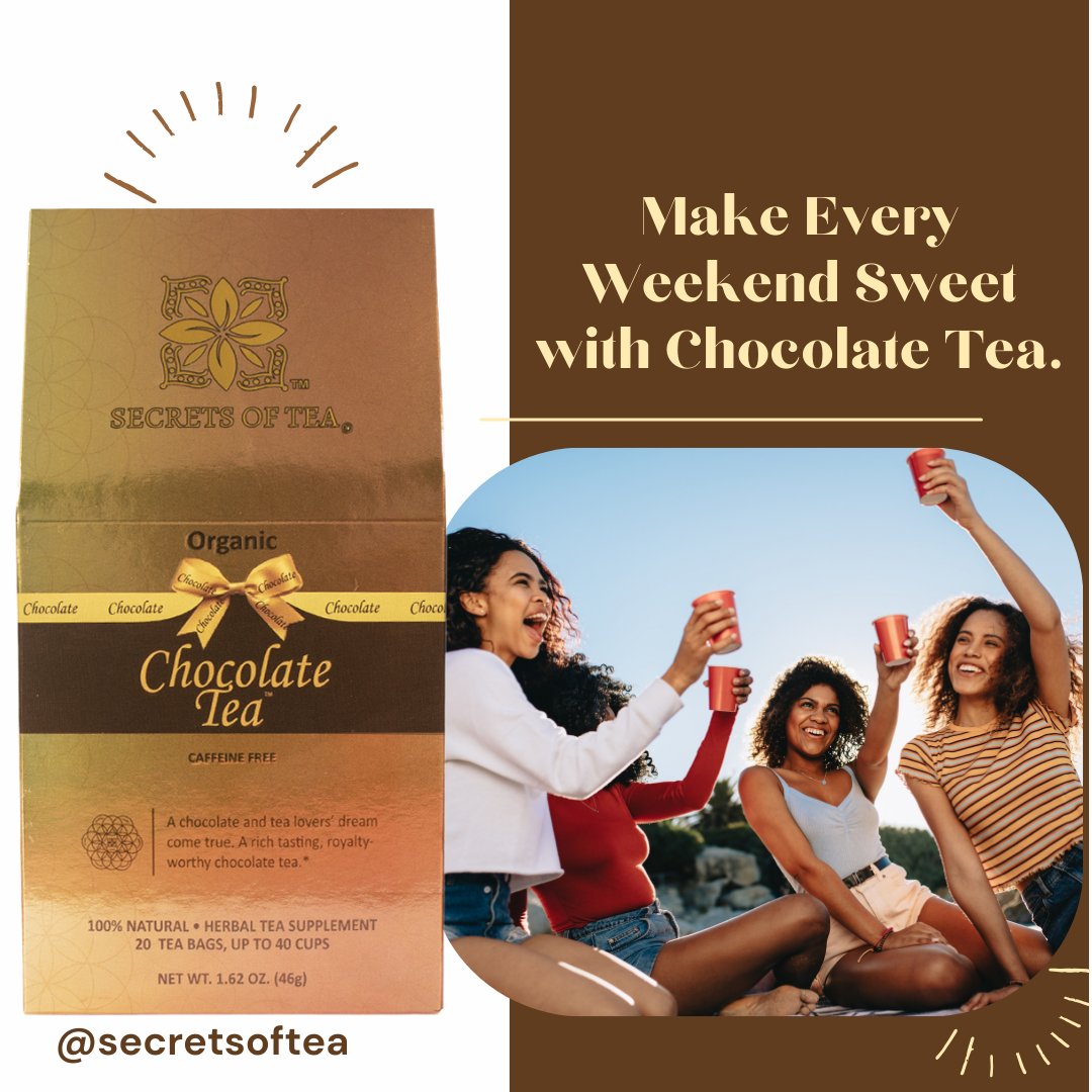 Make every weekend sweet with Chocolate Tea 🍫☕️✨
.
.
.
.
.
#Secretsoftea #SamahBensalem #Chocolatetea #herbaltea #chocolatetea #tea #teatime #chai #tealovers #chocolate #tealove #kesartea #tealover #flavouredtea #masalatea #chailove #chailovers #morningtea #breakfast