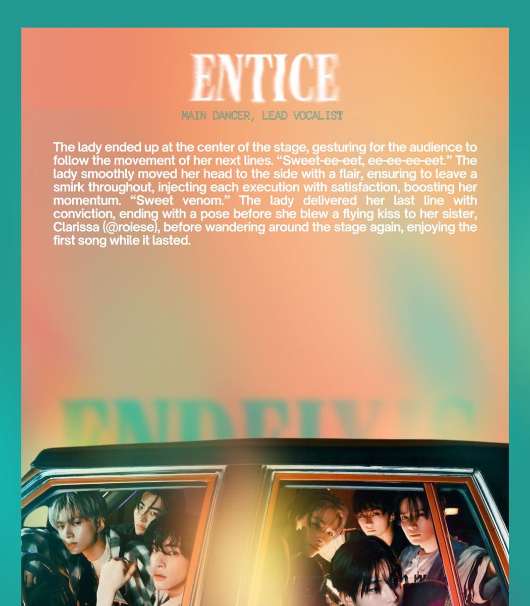 Iuminaryprods's tweet image. ㅤ
ㅤ
ㅤ            ⛥ ୭ 𝗘𝗡𝗗𝗘𝗜𝗫𝗜𝗦 ≠ ENTICE ˚. ᵎᵎ
ㅤ
ㅤ