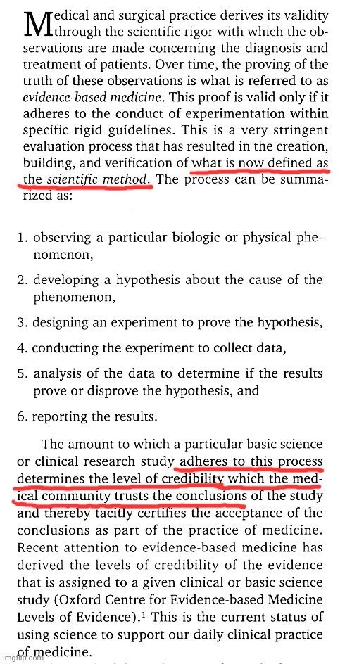 For those who fail to accept the existence & importance of the scientific method, this paper on applying the SM to medical practice argues that it exists. The more a study adheres to it, the more credibility, trustworthiness, & acceptance it receives. pubmed.ncbi.nlm.nih.gov/16034509/
