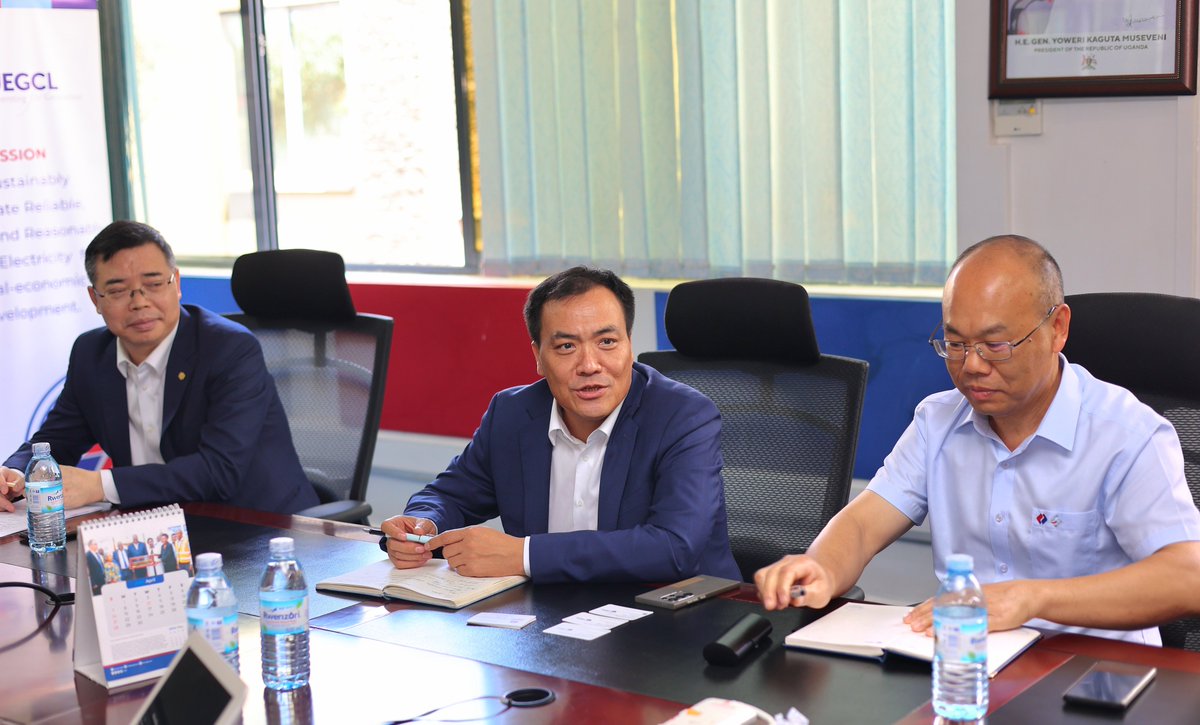 UEGCL (@uegclofficial) on Twitter photo Dr. Eng. Chen Guanfu, Chairman of POWERCHINA International Group Limited, visited UEGCL Head Offices in Kampala this morning. <a href="/UEGCL_CEO/">Dr. Eng. Harrison E. Mutikanga</a> highlighted the progress made at Karuma HPP (600MW) with all 6 units synchronized to the national grid and a physical progress rate of 99.98%. Dr. Eng. Chen Guanfu, Chairman of POWERCHINA International Group Limited, visited UEGCL Head Offices in Kampala this morning. <a href="/UEGCL_CEO/">Dr. Eng. Harrison E. Mutikanga</a> highlighted the progress made at Karuma HPP (600MW) with all 6 units synchronized to the national grid and a physical progress rate of 99.98%.