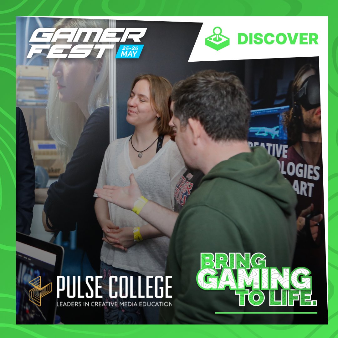 Ever dreamt about working in the games industry? 🤔

Learn more at GamerFest and chat with the @Pulsec team about education pathways into the Gaming Industry! 🎓🎮

#GamerFest #BringGamingToLife #gamedev #gamedevjobs