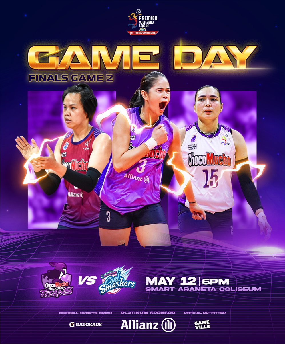 It’s going to be a do-or-die match between the Choco Mucho Flying Titans and the Creamline Cool Smashers! Join us tonight at 6 PM for Game 2 of the PVL 2024 AFC Finals! #ChocoMucho #CMFT #TitanPride #PVL2024