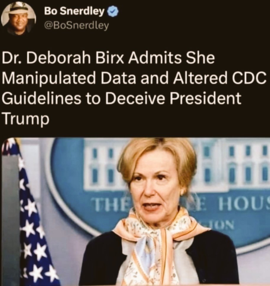 Hi, I'm Deborah Birx. To some, I'm known as the Scarf Lady, Anyway recently...I admitted to the world I committed HIGH TREASON by deceiving President Trump & having him act on flase information! Oh yes, I also committed GENOCIDE to go with that. Am I worried? Nah,