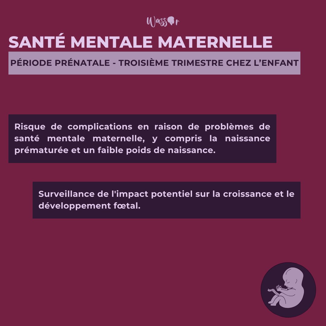 Santé mentale maternelle - Période prénatale.

Troisième trimestre

#MentalHealth
#MaternalMentalHealth
#WassorWomanity