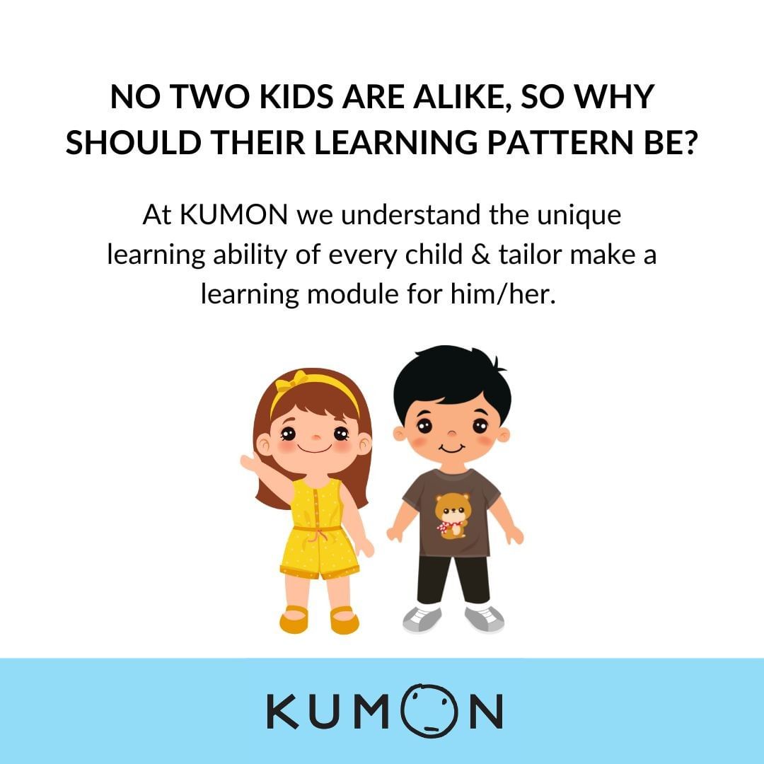 In Kumon centres, we appreciate and respect each child's individuality, in personality and learning ability. That's why we create a unique study plan for each and every child. Ask us more⬇️⬇️⬇️⬇️⬇️⬇️ Hidd 17741168 Isa town 17006355 Janabiya 17695070 #unique #individual #kumon