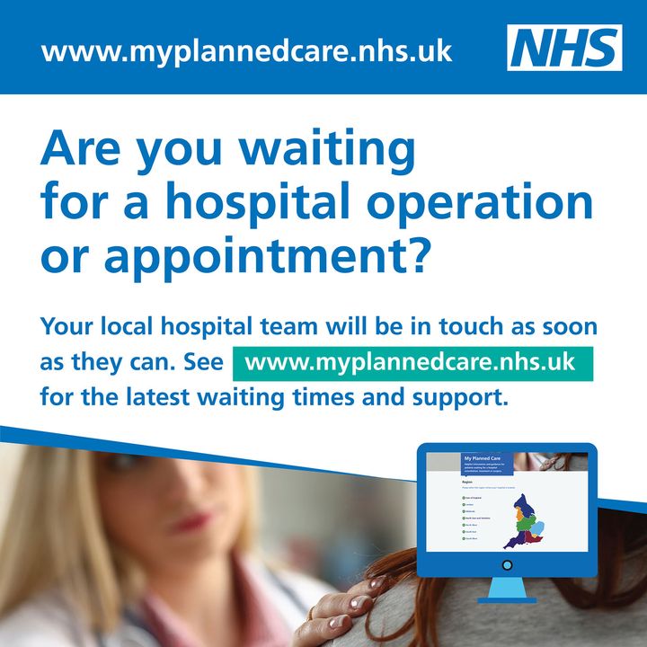 Are you waiting for a hospital operation or appointment? 🏥 See #NHS My Planned Care for the latest waiting times, help and support, including giving you direct access to waiting times at your hospital and other useful advice. ➡️ Visit myplannedcare.nhs.uk