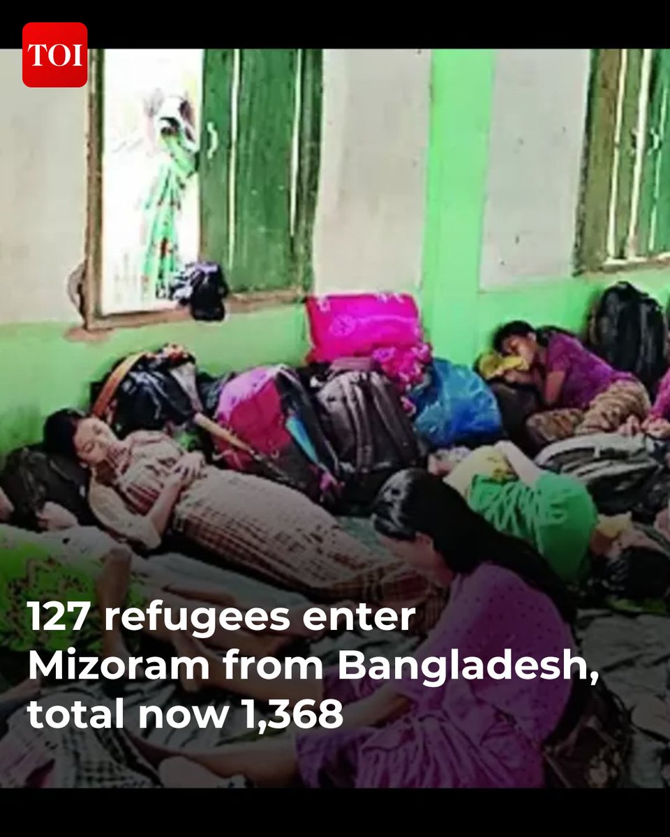At least 127 refugees from Bangladesh's Chittagong Hill Tracts entered Lawngtlai district in south Mizoram bordering the neighbouring country on Friday & are taking shelter in six villages, officials of the Lawngtlai district administration said. Read: toi.in/tmEnpY/a24gk