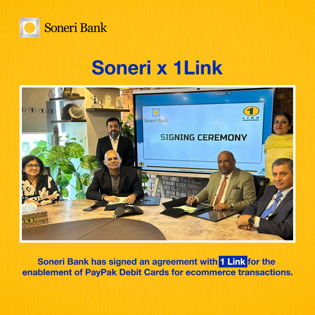 Soneri Bank partners with 1Link to bring PayPak debit cards to e-commerce! 

#SoneriBank #RoshanHarQadam #Sonerix1Link #1Link #DigitalPayments