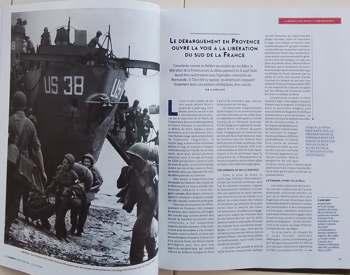 Bonjour @lemondefr Dans le HS ”1944”vous illustrez le débarquement de Provence avec une photo légendée ”les infirmières...” Ce ne sont pas des infirmières, mais des transmetteuses du Corps Féminin des Transmissions d’Alger. Des ”Merlinettes” de la section Aubignac. Poke @Diane2V