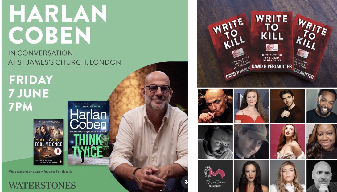 Can’t wait to see my #author inspiration @HarlanCoben at @WaterstonesPicc. If I have 00000000.01% of his success, I’ll be happy, so with a #ShamelessSelfpromo, let’s get this #TVPilot of #WriteToKill made with this FANTASTIC CAST/CREW, click the @Kickstarter link