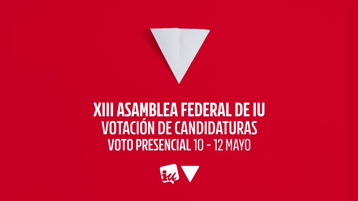 #IUvota ‼️ Ya están habilitadas las mesas electorales en las sedes de IU de todo el país para participar en la #XIIIAsamblea 🗳️ Puntos de votación iunida.org/mesasxiiiasamb…