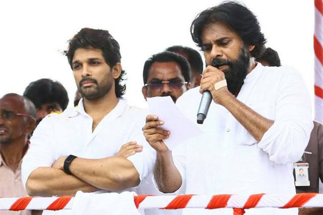 He supported Last time in campaign but why not now ???? Is everything alright with #AlluArjun ? His father #AlluAravind is with #RamCharan campaigning for #Pawankalyan in #Pitapuram Y Allu Arjun didn’t pay a visit to #Pitapuram ?? #JanasenaTDPAlliance #janasena