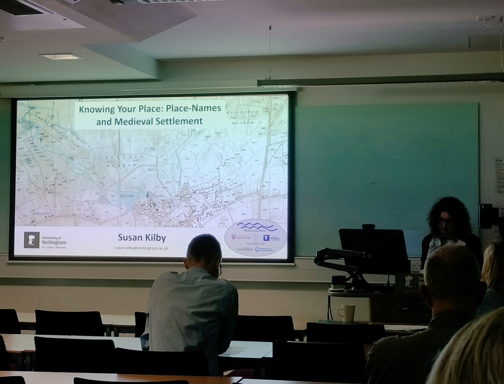 We're at the <a href="/MedSettRG/">MSRG</a> spring conference today in Nottingham, on the theme of 'Bringing Disciplines Together in Medieval Settlement Studies'. And what better way to begin the day than with place-names? Our <a href="/kilby_susan/">Susan Kilby</a> is presenting on 'Knowing your place'