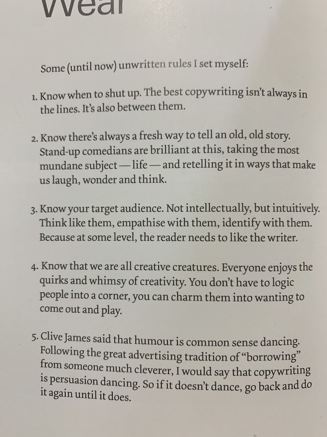 Mary Wear (the copywriter behind the line Make Poverty History) on her five copywriting rules In The Copy Book