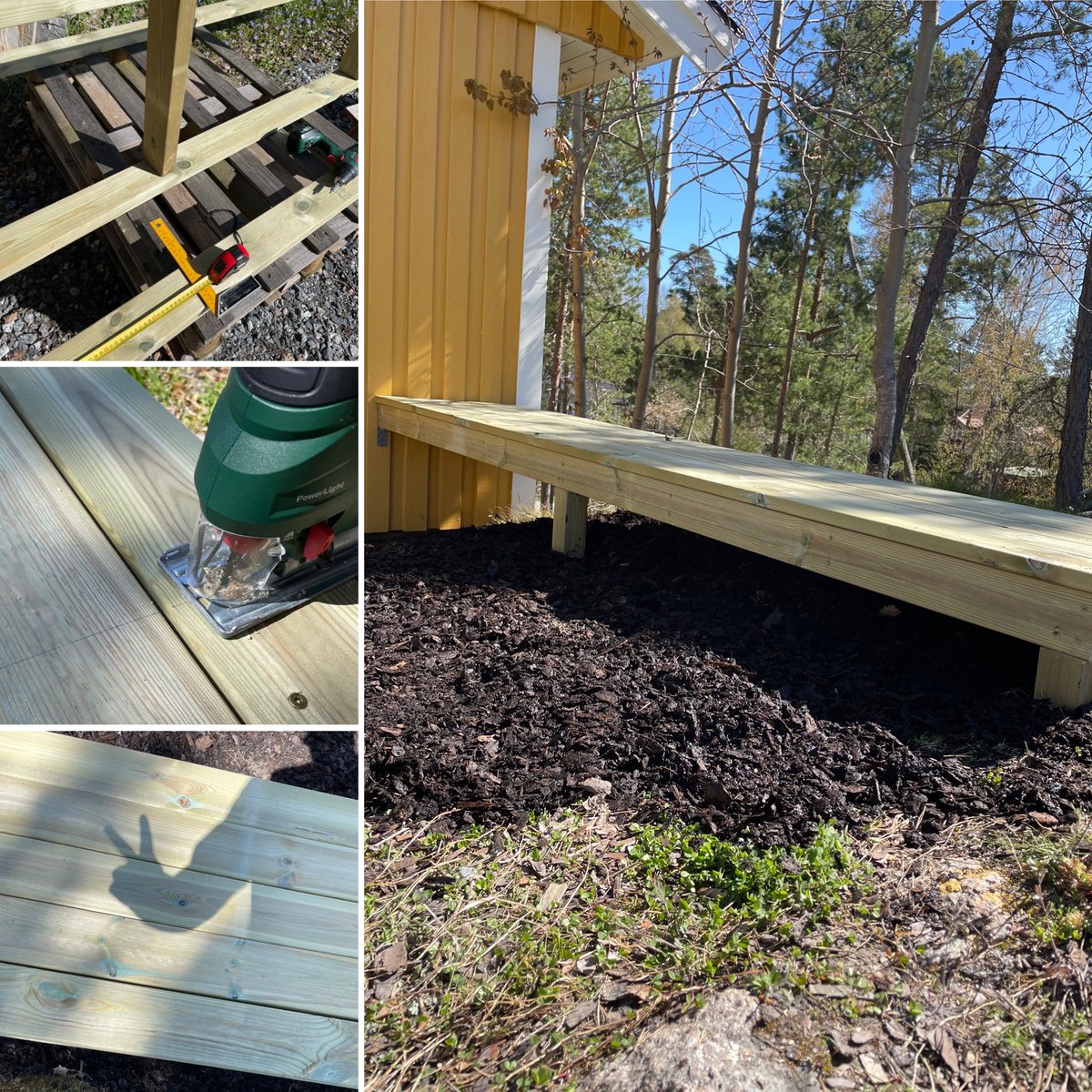 I’ve built the bench where the bee hives will bee 🐝 #beekeeping 

The yellow little house will be the honey factory. 🍯 #liquidgold