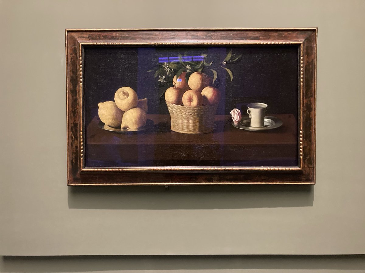 The current invited painting at the Prado Madrid until 30/6: Zurbaran’s Still Life with Citrons. Awe inspiring. ⁦@michaelreid52⁩