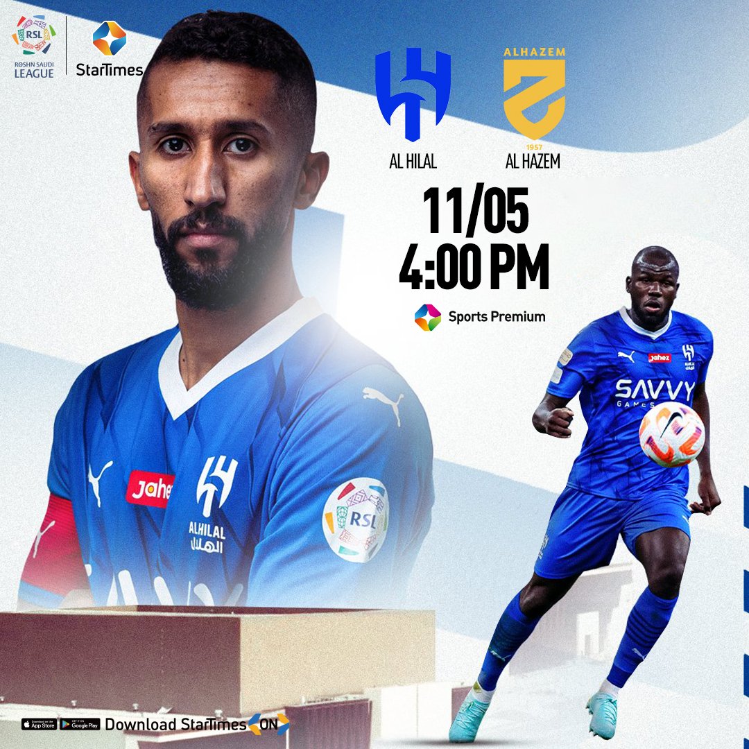 Al Hilal tackles Al Hazem today, May 11 in the Saudi League by 4pm. Catch the action on Sports Premium. Watch also on StarTimes ON: bit.ly/3Pnidav #football #saudileague #StarTimesSports