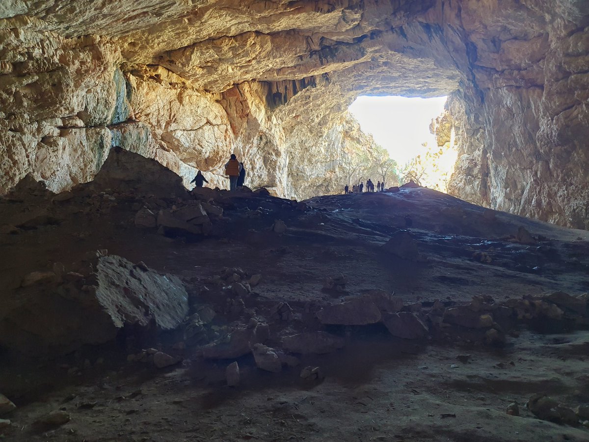 After a short rest in Shymkent, we continued our journey to the foothills of the Karatau Mountains. We wanted to visit Akmeshit - this time in spring - again. The cave is the largest in #Kazakhstan. The entrance is so huge that there is even a tiny mulberry forest growing in it.