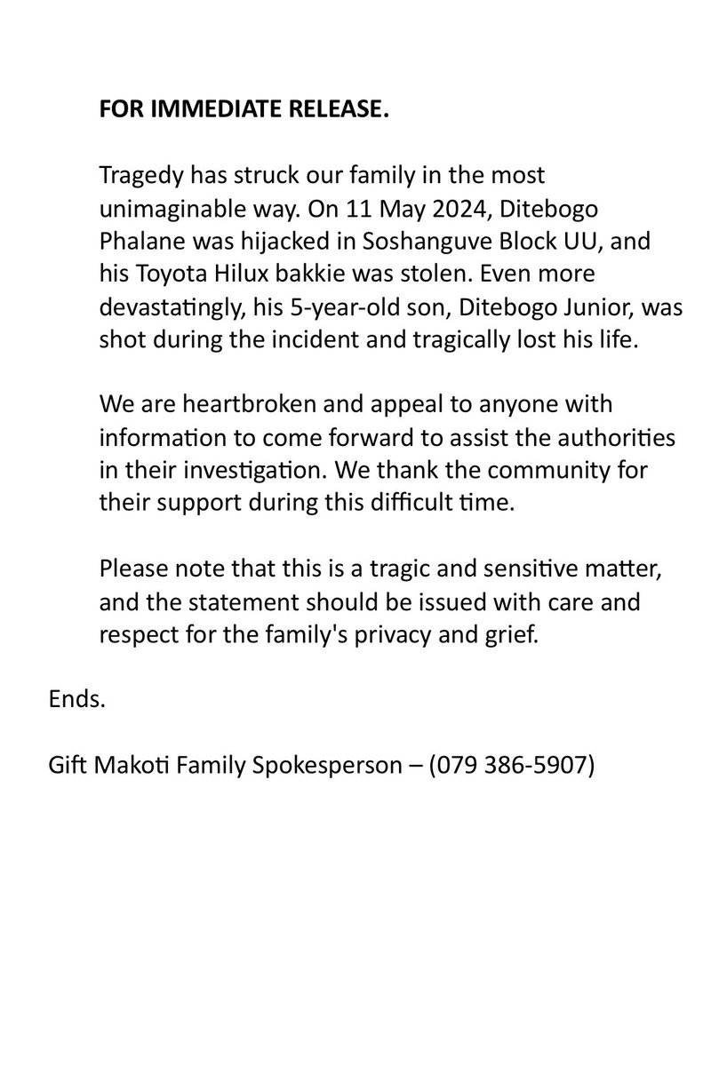 Gift_Makoti_'s tweet image. #JusticeForDitebogoJr