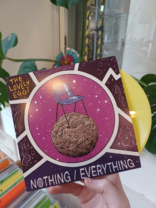 Less than a week until the release of @TheLovelyEggs 'Eggsistentialism' and it's fair to say we're excited! We're spending some time today with 'Nothing / Everything' the 7 minute psych epic lead single from the album! In stock on Lovely Yellow Vinyl 😍🌞 Yellow 7' £9.99 🟡