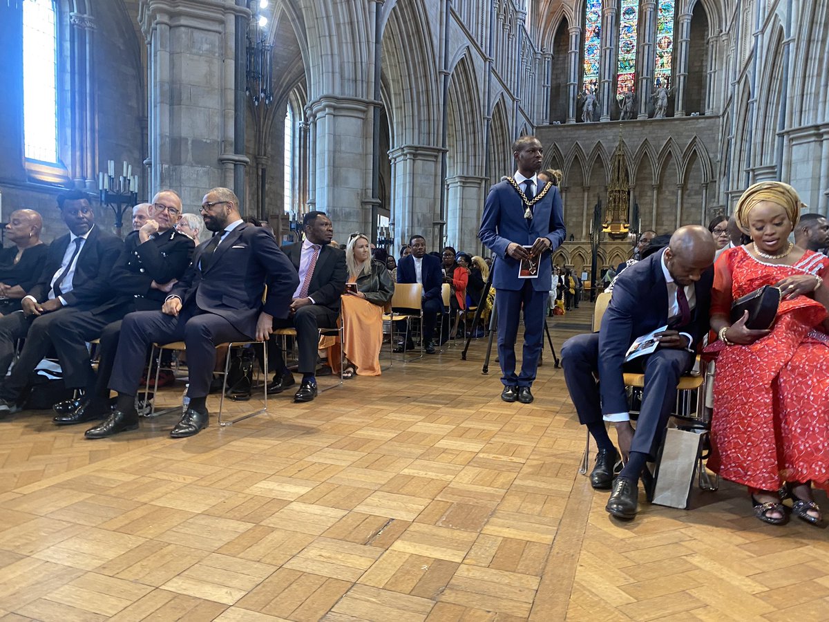 Reporting from @Southwarkcathed this morning as family and friends of Richard Taylor OBE celebrate his life. #theDamilolaTaylorTrust @BBCNews