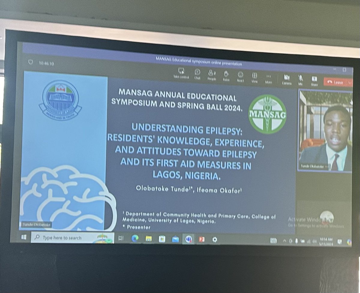 Next generation doctors. Final year medical student, Tunde Olobatoke presenting his work on Epilepsy @MANSAG_uk @COMPSSA_UNILAG