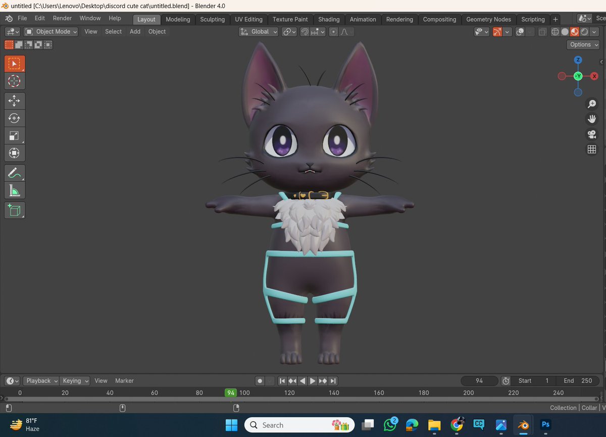 kim94m1's tweet photo. Just done with the damn cat it's fun though 😒 
#VRChat_world #vrchatfurry @VRChat #characterdesign #Canadians #3dmodeling #3DModel https://t.co/iAHZTLKwIy