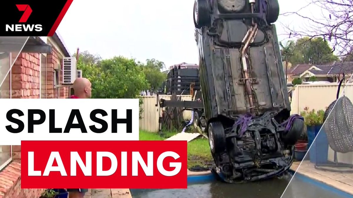 7NewsSydney's tweet image. A young driver's first day with his new car has gone horribly wrong, sinking it into a backyard pool after slamming through a fence in Prestons. The teenager and his passenger have the pool to thank for helping them avoid serious injury. youtu.be/zGgpfESGkvc #Prestons #7NEWS
