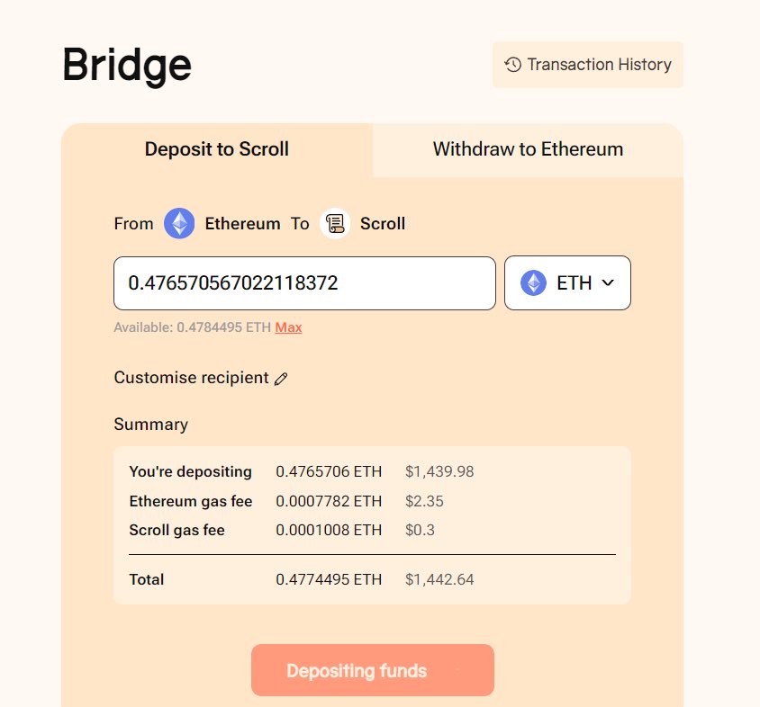 scroll+stone+owlto+linea交互：

1、交易所提E到主网，然后打开stone进去登录、连接推特，转发完成后跨小额E进stone：carnival.stakestone.io/r?code=432A8  跨进scroll之后就放着吃stone积分，等项目落地直接在scroll里面兑换E。

2、官方桥进scroll：scroll.io/bridge  等到账

3、交互生态：