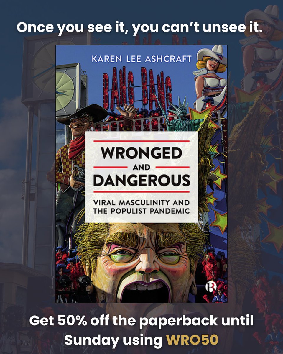 Learn about the dangerous consequences of targeting #Gender groups in ‘Wronged and Dangerous’ with 50% off the paperback until Sunday. #FarRight #Populism #DonaldTrump #AndrewTate #BookSale Use code WRO50 at checkout: ow.ly/oOGk50RywWA