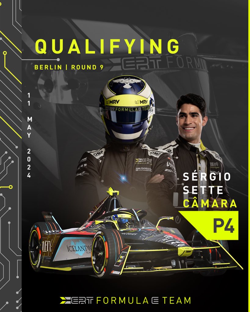 P4 for Sérgio! Fantastic effort in qualifying! 👏🇩🇪

#ERTFE #BelinEPrix #SergioSetteCamara #DanTicktum #FormulaE #Racing #Motorsport