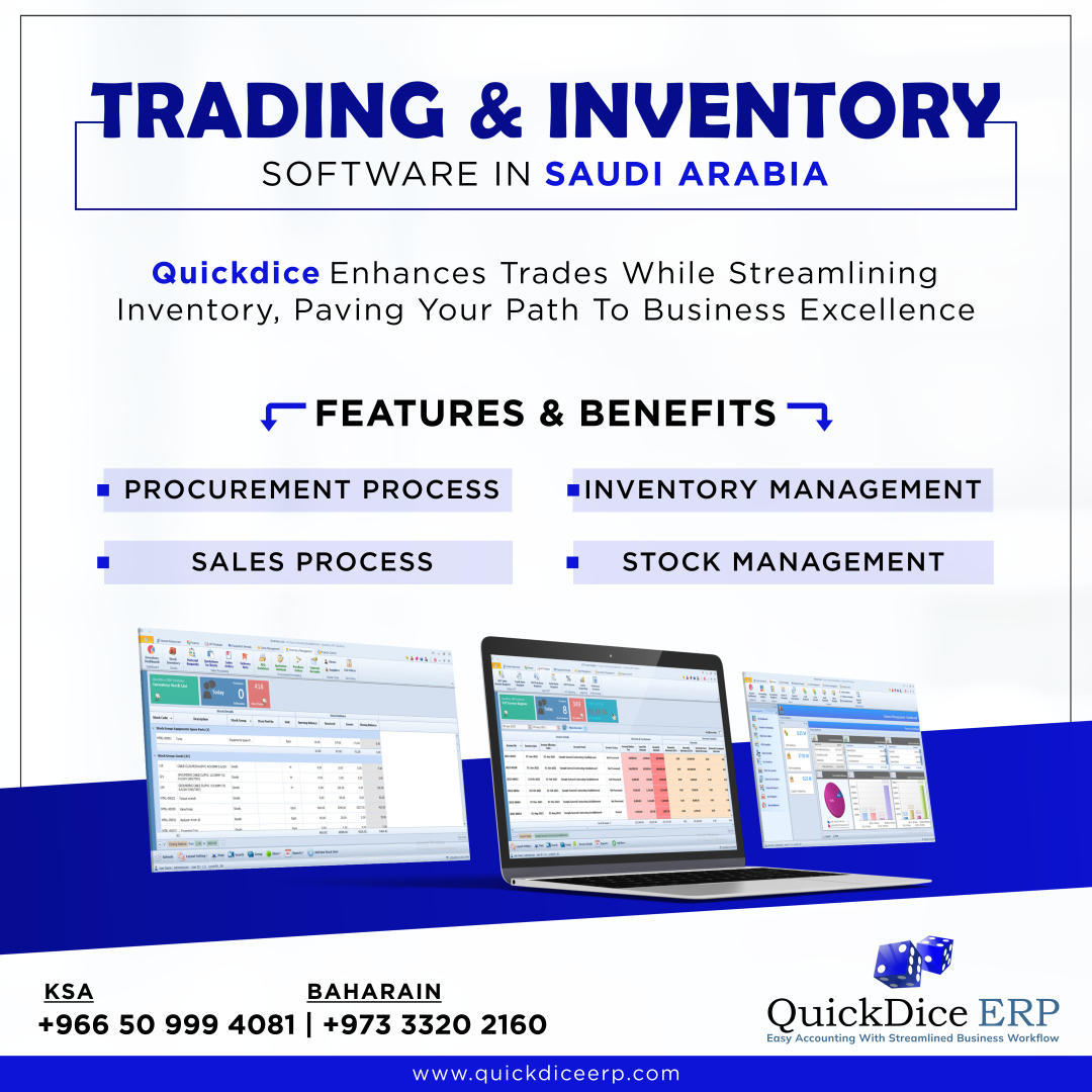 Revolutionize your business with QuickDice ERP for seamless trading & inventory management in Saudi Arabia. Boost productivity now! 📈 #pulseinfotech #pulseinfotechco #quickdice #quickdiceerp #quickdiceinvocing #einvoicing   #saudiarabia #ksa 
  
🌐quickdiceerp.com