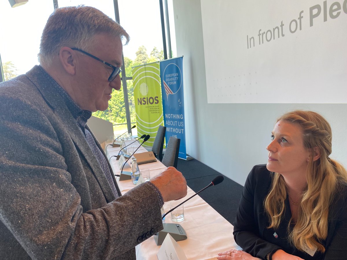 DFI CEO @JohnDolanDFI spoke to the Confederal Secretary of the European Trade Union Confederation @TeaJarc about the critical issues facing Section 39 workers in Ireland at the @MyEDF conference