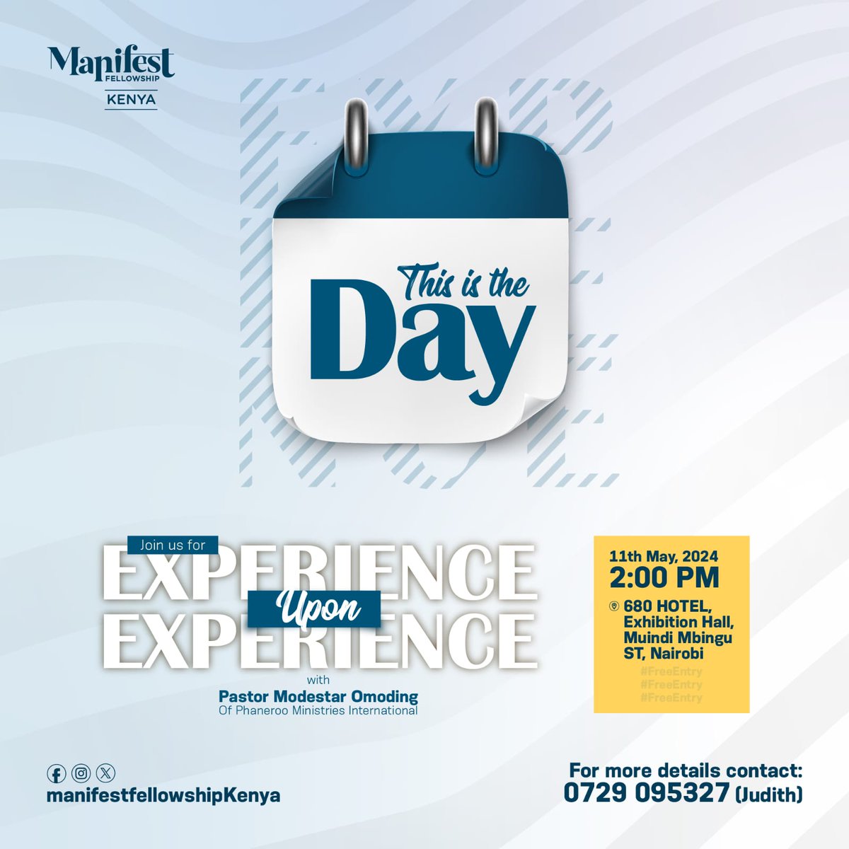 THIS IS THE DAY

  #ExperienceUponExperience
#BringAFriend