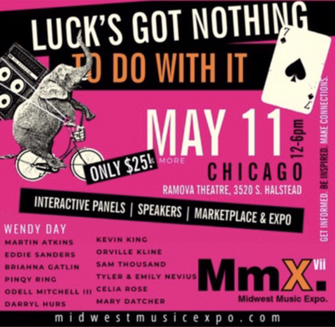 Get the f*ck out of bed ! Your student run #musicbiz conference won’t caffeinate itself !! @MidwestMusicX @MillikinU noon-6 today @RamovaChicago @DarkMatter2521 
midwestmusicexpo.com/chicago-ticket…