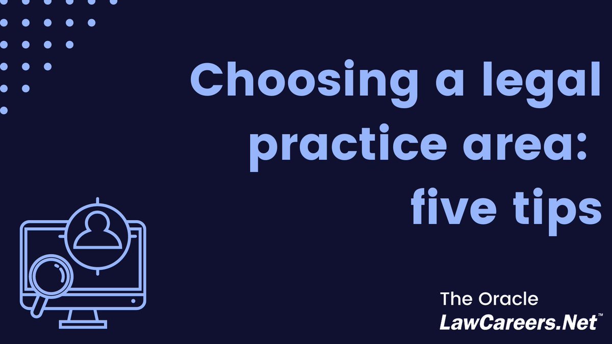 Check out this Oracle for five tips for choosing a legal practice area. ow.ly/urum50RA5au