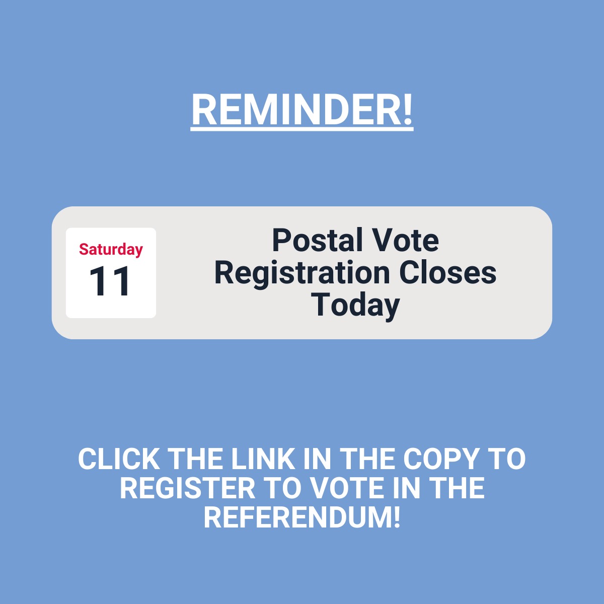 REMINDER: Postal Vote Registration for the upcoming Local & European Election closes TODAY! Head to checktheregister.ie/en-IE/ to download the form. A Traveller Vote = A Traveller Voice.
