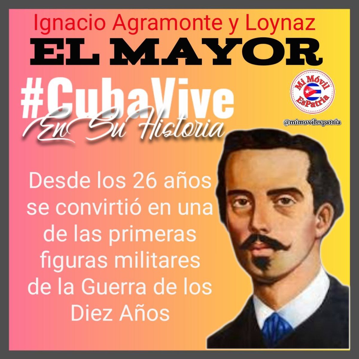 Ignacio Agramonte, El Mayor, a 151 años de su caída en combate vive, en el pueblo y en especial de la juventud bravía.
#CubaViveEnSuHistoria 
#MiMóvilEsPatria