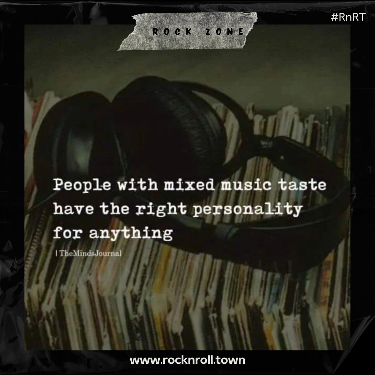🤘🏻 #RockZone 🤘🏻

People with mixed music taste have the right personality for anything

#RnRT #RockNRollTown #Towners #RockNRollQuotes #RockQuotes #MetalQuotes #MusicQuotes #Rock #Metal #RockMusic #MetalMusic #Music #RockSiteGreece #MetalSiteGreece #RockSite #MetalSite