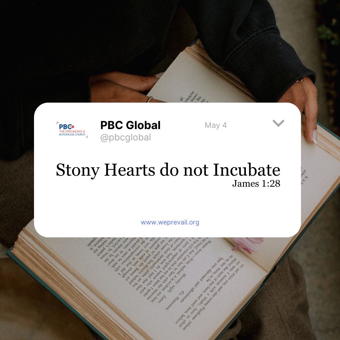 “Stony Hearts do not Incubate” - @DammyJesusLover 

#YearofUnendingCelebrations #PBCGlobal #RCCG #GlobalChurch