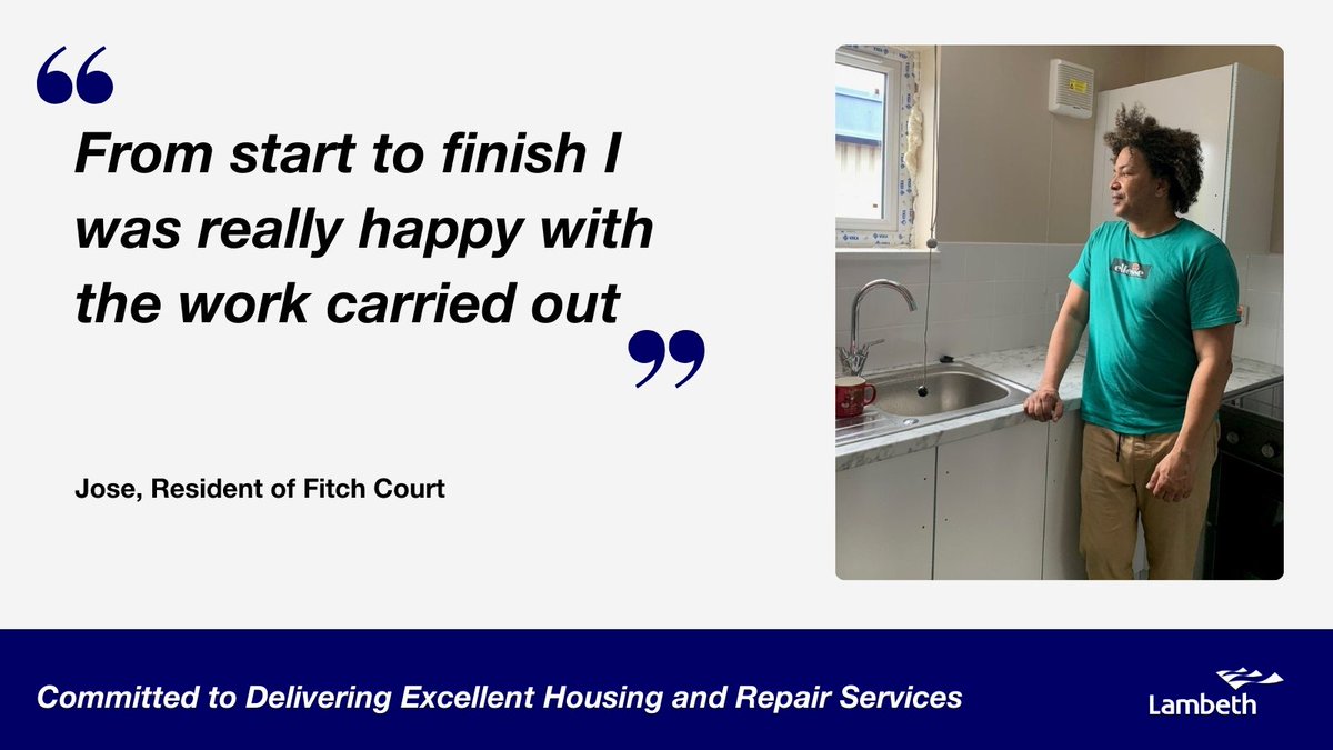 To improve the lives of our residents in sheltered housing, we're completing major works on homes at Fitch Court🙌 This includes new: 🛁bathrooms 🥘kitchens 🪟double glazing 🔐high-security front doors Fitch Court resident Jose is so pleased with the work done on his property🤩