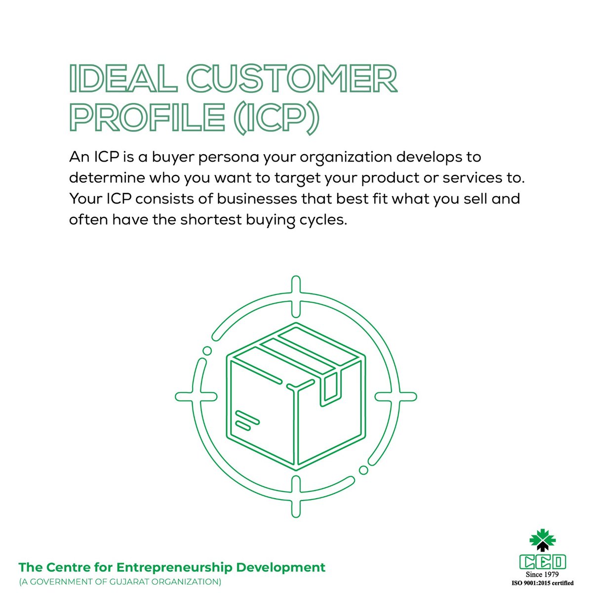 Your Ideal Customer Profile (ICP) is more than just demographics; it's the blueprint for connecting with your audience on a deeper level. 

#EntrepreneurMindset #businessterms #IdealCustomerProfile #entrepreneur #cedgujarat #gujarat #entrepreneurship #startupterms